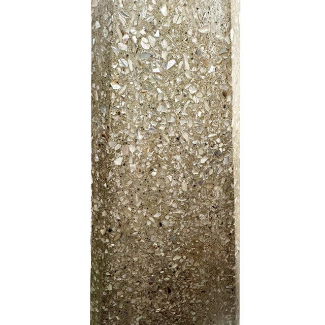 Mid-Century-Style Lamp, Made of Concrete and Pearlized Aggregates For Sale - Image 4 of 5