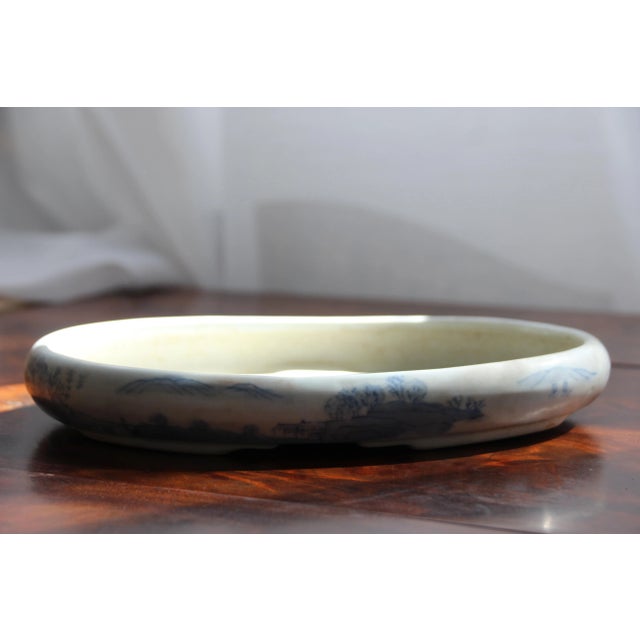 Blue and White Porcelain Bonsai Pot, 1950s For Sale - Image 10 of 13