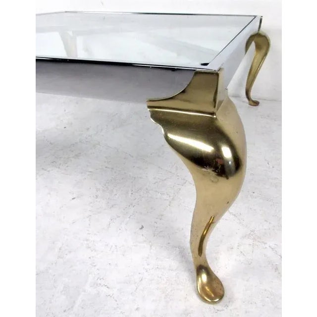 Vintage Modern Chrome and Glass Coffee Table For Sale - Image 4 of 6
