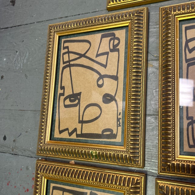 Abstract Contemporary 5 Original Wayne Cunningham Abstract Marker Drawings - Set of Five For Sale - Image 3 of 5