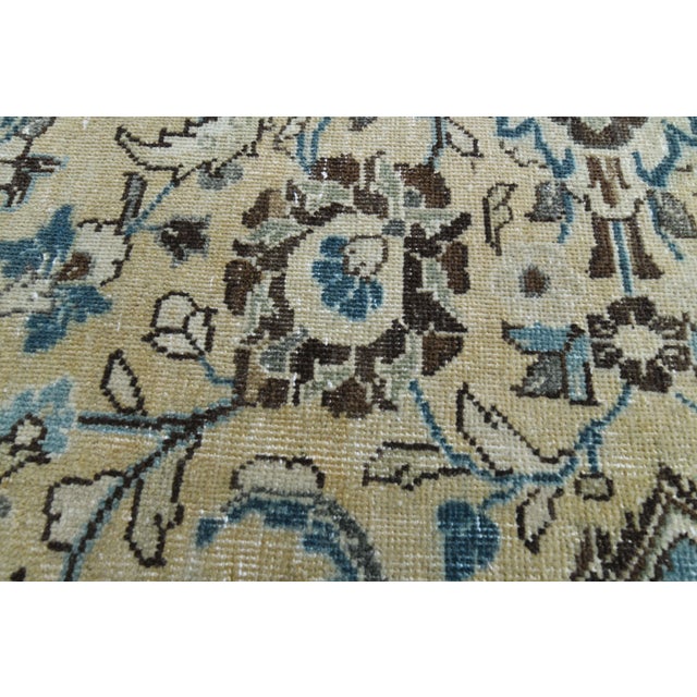 1960s Vintage Persian Handmade Wool Cotton Beige Area Rug For Sale - Image 9 of 11