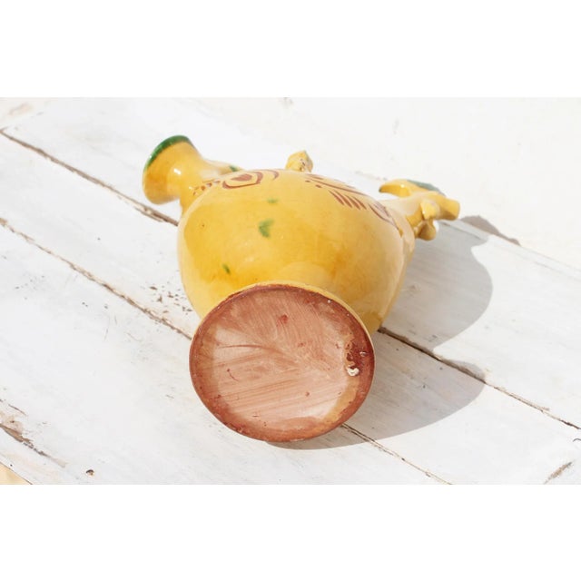 1900s Portuguese Rooster Earthenware Aquamanile For Sale - Image 12 of 13