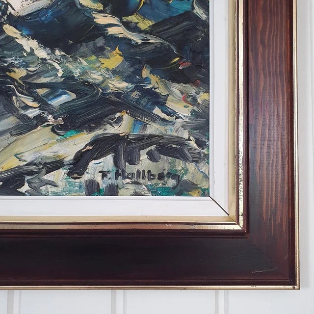 F. Hallberg, Abstract, 1970s, Oil on Canvas For Sale - Image 17 of 18