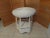 Traditional 1970s Vintage White Woven Wicker Side Table with a Bottom Shelf For Sale - Image 3 of 10