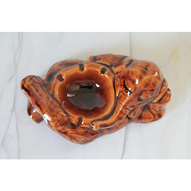 Brown Vintage Ceramic Elephant Ashtray or Trinket Dish For Sale - Image 8 of 9