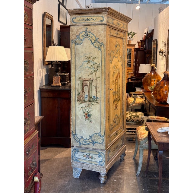 19th Century Venetian Painted Armoire For Sale - Image 10 of 11
