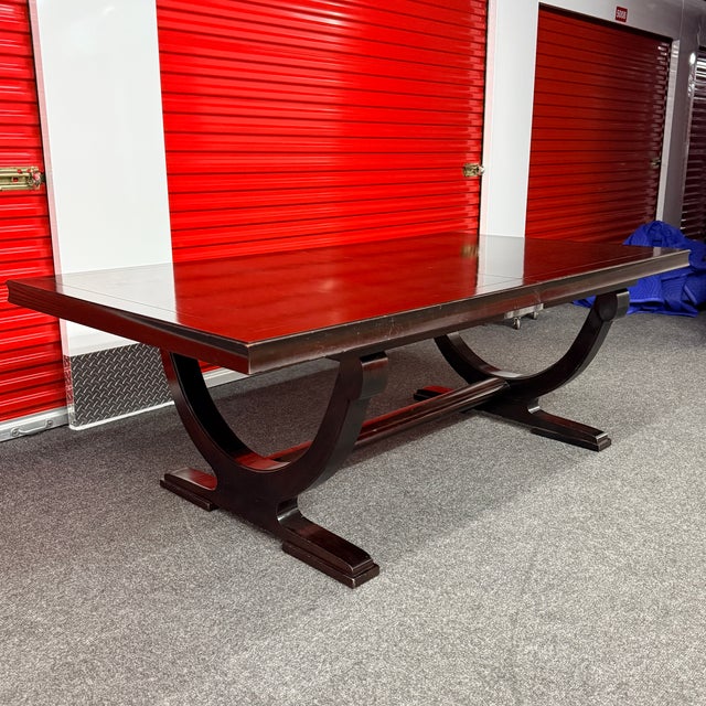 Barbara Barry for Baker Expandable Dining Table Art Deco inspired dining table designed by Barbara Barry. The framed...