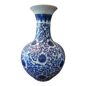 Vintage Chinese Porcelain Signed Large Ming Style Vase
