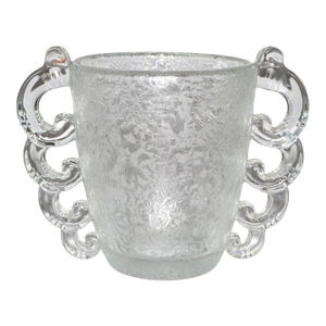 1930 Art Deco Pierre d'Avesn Etched Fine Art Glass Vase Four Handles Daum France