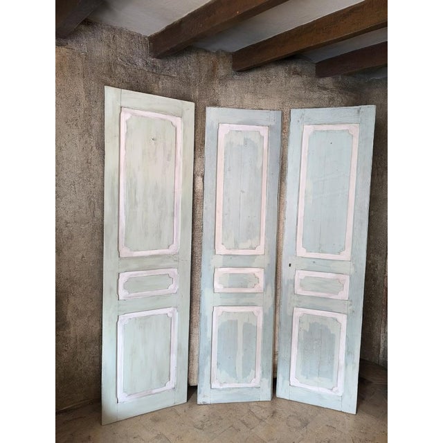 19th century wooden panels, painted. (The dimensions indicated concern the individual panel)