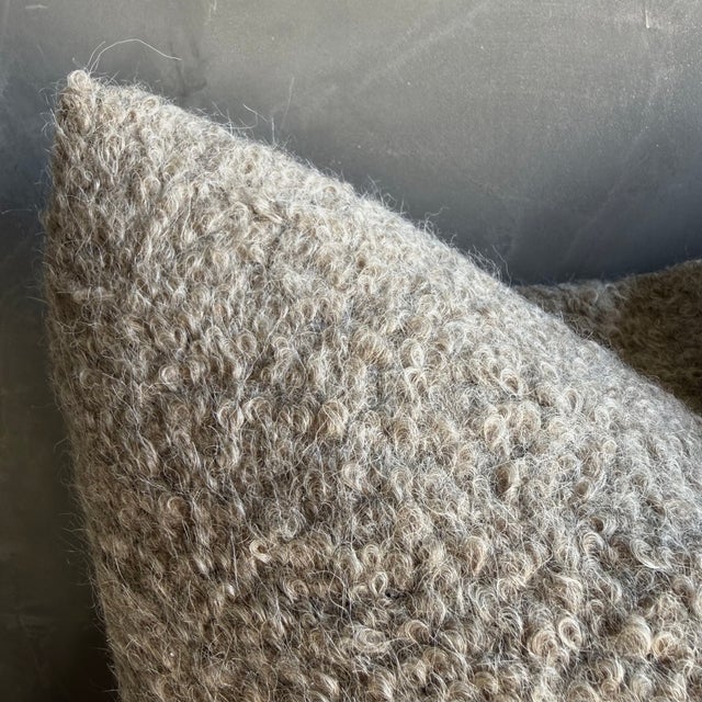 Not Yet Made - Made To Order Mohair and Curly Wool Pillow Cover With Zipper For Sale - Image 5 of 10