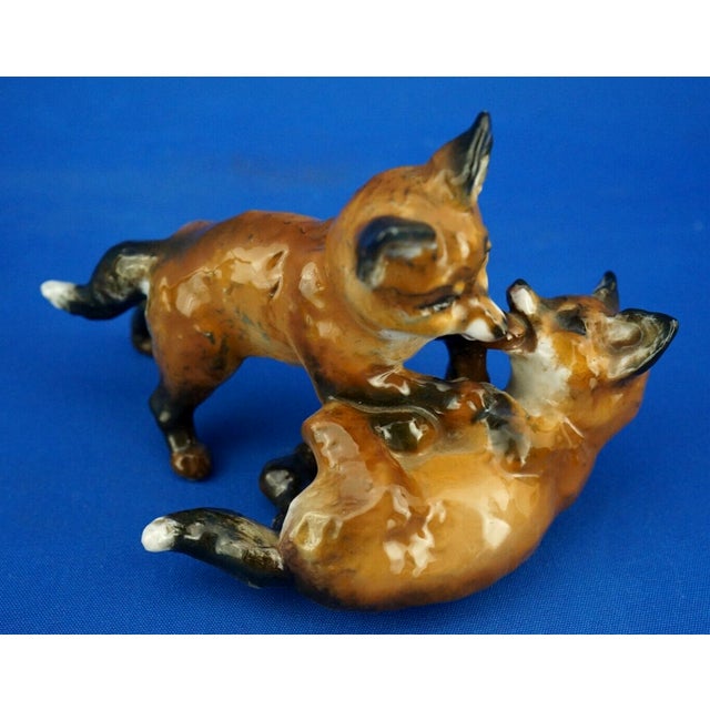 Vintage Hard Porcelain Fox Cubs Figurine by Fritz Heidenreich for Rosenthal, 1930s For Sale - Image 12 of 18