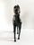 Vintage Black Equestrian Horse Sculpture With Leather Saddle & Bridle For Sale - Image 4 of 12