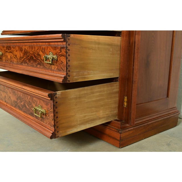 Wood Herter Brothers Style Antique Eastlake Victorian Carved Walnut and Burl Wood Highboy Dresser, Circa 1880s For Sale - Image 7 of 17