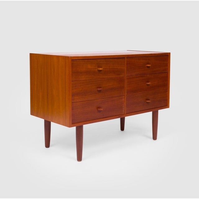 Mid-Century Modern Vintage Danish Mid-Century Lowboy Six Drawer Dresser Storage Cabinet For Sale - Image 3 of 6