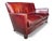 Art Deco Rich Burgundy Vintage Leather Sofa With Beautiful Patina & Timeless Form - By Crate and Barrell For Sale - Image 3 of 17