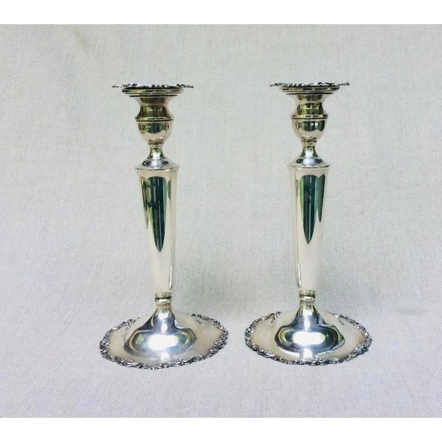 Sterling Silver 3-Light Candelabra Pair - Convertible Georgian Revival, 1950s For Sale - Image 11 of 18