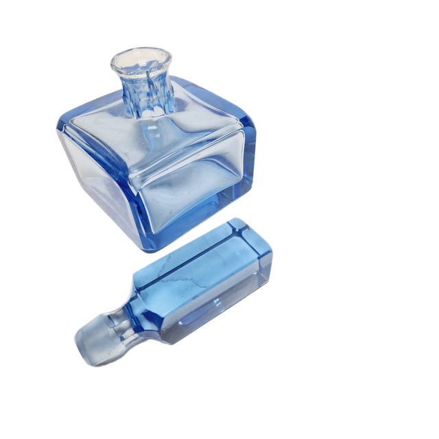 Blue Czechoslovakian Art Deco Carafe from Moser, 1930s For Sale - Image 8 of 18