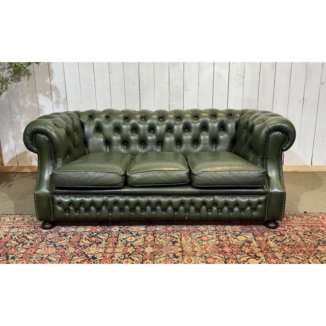 Chesterfield Leather 3-Seater Sofa, 1970s For Sale - Image 13 of 18