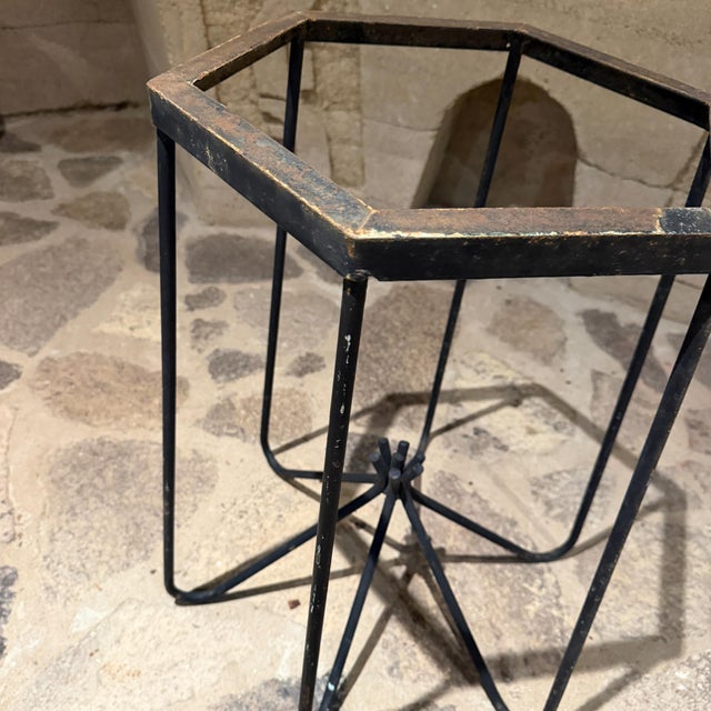 1960s French Side Accent Table Hexagonal Stone Iron For Sale - Image 17 of 17