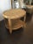 Gold Mid 20th Century Mid-Century Rattan and Wicker Oval Side Table For Sale - Image 8 of 13
