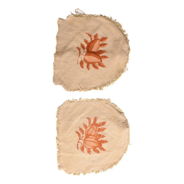 Vintage French Tapestry (Pair) 1'6'' x 1'6''.