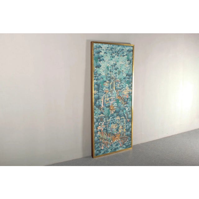 1980s Balinese Artist, Blue Palm Trees, 1980s, Acrylic on Canvas, Framed For Sale - Image 5 of 14