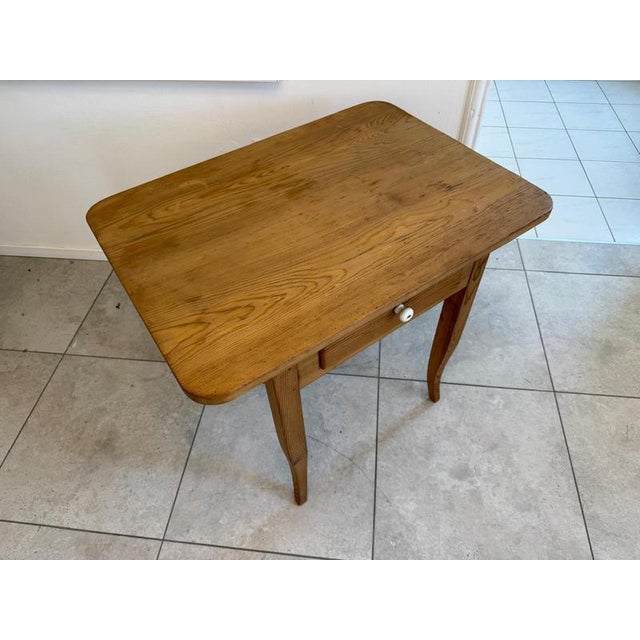 Antique Farmhouse Side Table in Spruce Wood For Sale - Image 4 of 9
