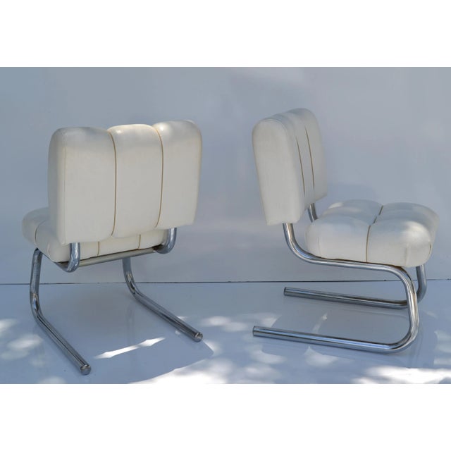 Chrome 6 Brody Seating Company Usa Mid-Century Modern Chrome Cantilever Dining Chairs For Sale - Image 8 of 13