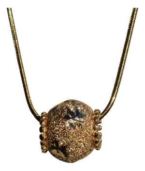 The Saltash: Textured and Diamond Cut Ball Bead Necklace in Yellow Gold
