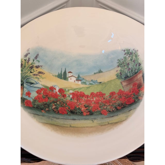 French Country Late 20th Century Ceramica Cuore Italian Tuscan Garden Large Ceramic Centerpiece Bowl For Sale - Image 3 of 5