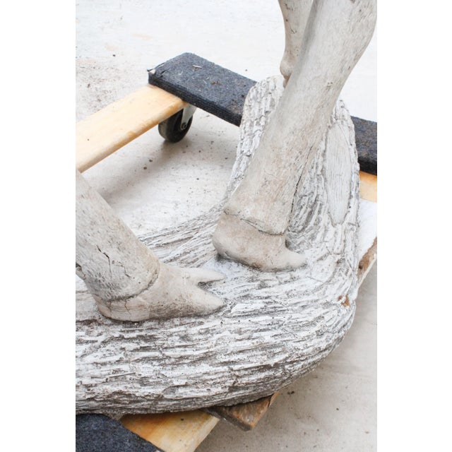 Sculpture Materials Majestic Life-Size Cast Concrete Stag Deer Sculpture, Rustic Garden Accent For Sale - Image 7 of 8