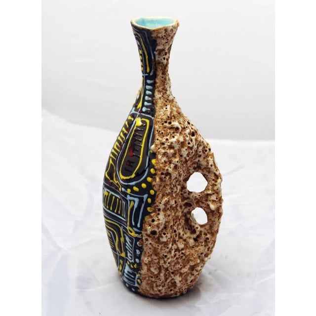Mid-Century Modern Italian Ceramic Vase with Enamel Decoration, 1950s For Sale - Image 3 of 4