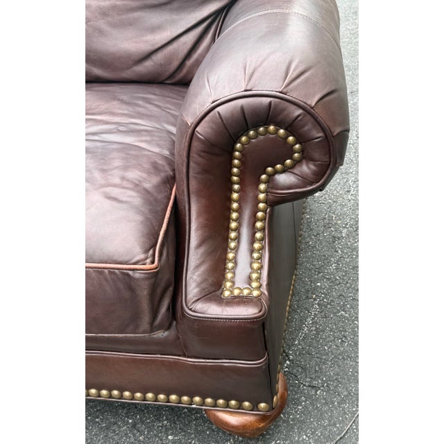 Wesley Hall of Hickory Galleries Rolled Arm Leather Sofa For Sale - Image 9 of 12