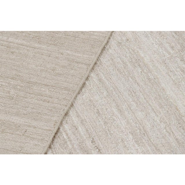 Taupe Rug & Kilim’s Oversized Textural Rug in Solid Taupe and White Tones and Striae For Sale - Image 8 of 8