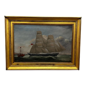 Victorian Maritime Painting Masterpiece Sailing Ship Susannah Thrift Brig With Pilot St Nicholas C1880