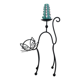 Vintage Floor Candleholder by Gunnar Ander for Ystad-Metall, 1950s For Sale