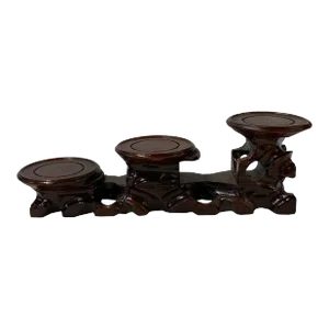 Chinese Brown Stem Uneven 3 Steps Table Top Display Stand Easel