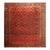 1890s Antique Red Ground Overscale Botanical Knotted Wool Persian Sultanabad Rug For Sale