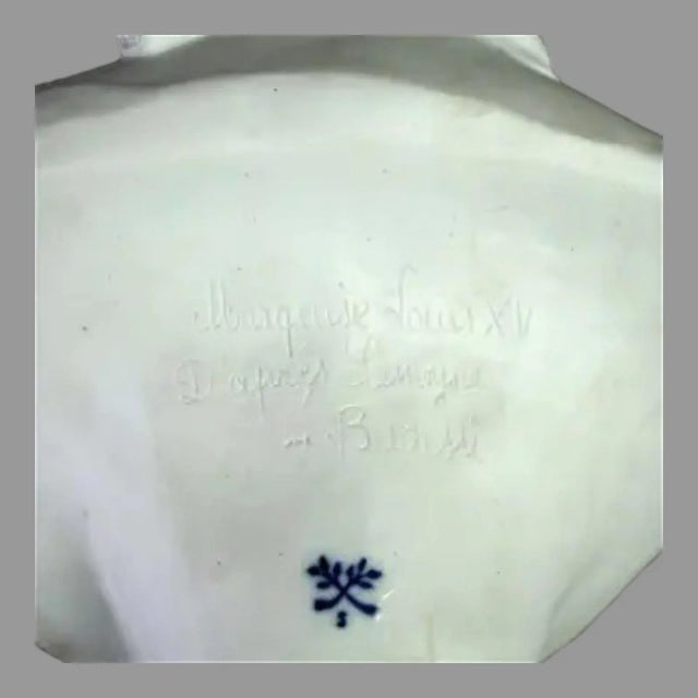 Ceramic Late 19th Century French Louis XV Sevres Parian Ware Sculpture Bust of Marie Antoinett Signed L. Badessi C1880 For Sale - Image 7 of 10