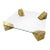 Glass Sculptural Coffee Table With Stepped Pedestal Bases For Sale