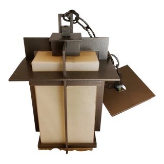 Hubbardton Forge Tourou Lantern Amber Stone Glass - Indoor/Outdoor For Sale