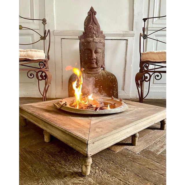 Brazier Heater Planter in Copper on Wooden Base For Sale - Image 3 of 16