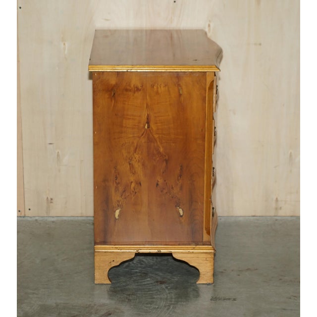 Vintage Wide Burr & Burl Yew Wood Chest of Drawers, Set of 2 For Sale - Image 12 of 18