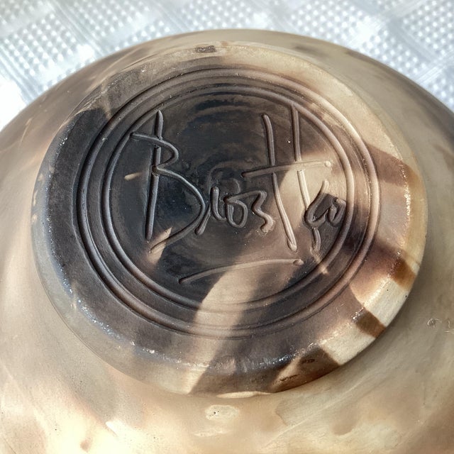 1970s Vintage Michael Brostko American Pottery Vase, Signed, 7” T X 6” W For Sale - Image 5 of 9