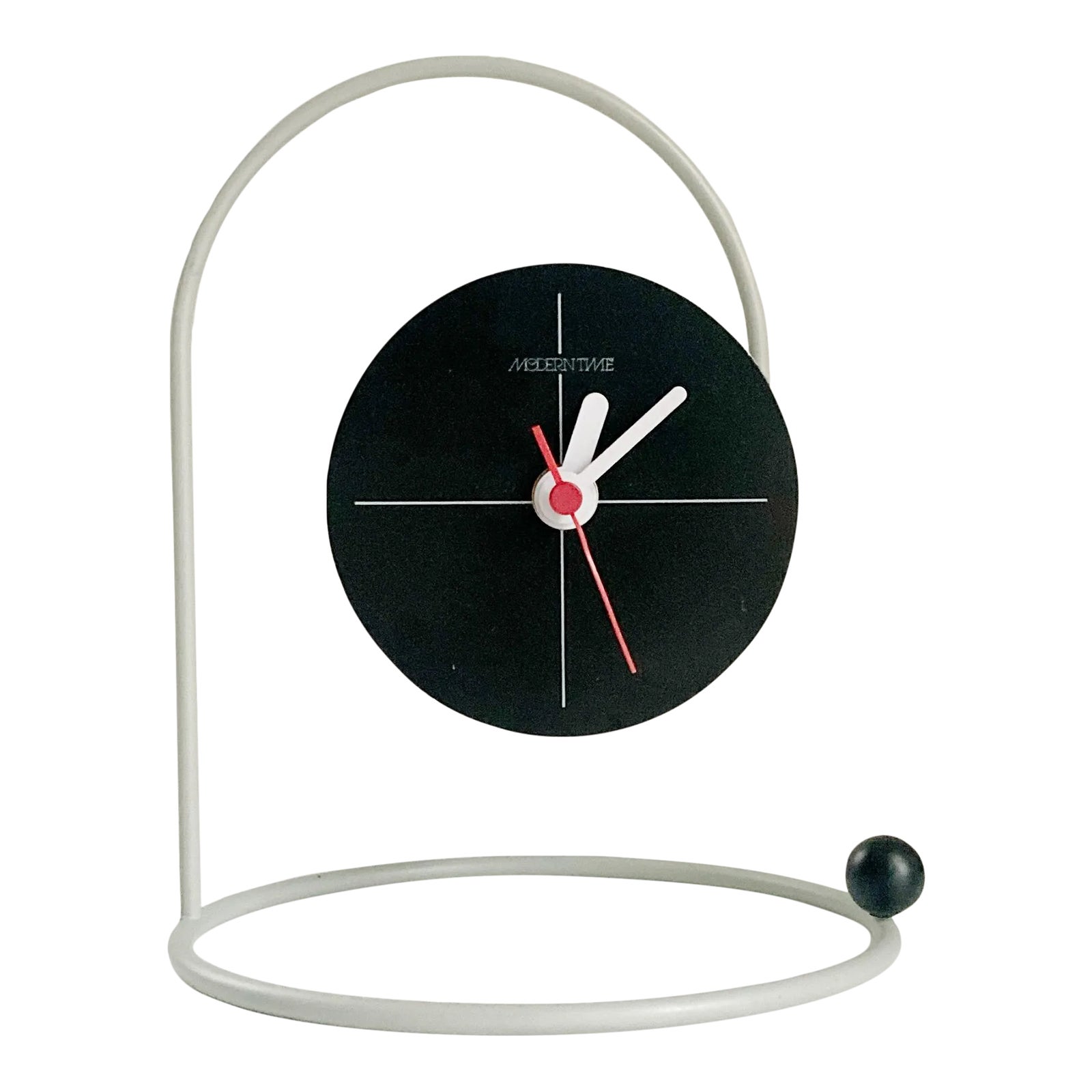 Canetti 'Moderntime' Tabletop Clock, 1980's Postmodern Clock by