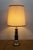 Brass Mid 20th Century Mid Century Modern Turned Wood Spindle & Brass Pedestal Base Candlestick Table Lamp For Sale - Image 8 of 13