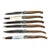 Vintage French Laguiole Tradition Olive Wood Steak Knives - Set of 6 For Sale