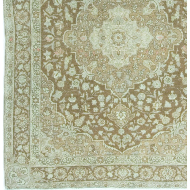 Traditional Antique Floral Medallion Tabriz Rug, 4'4 X 5'9 For Sale - Image 3 of 8