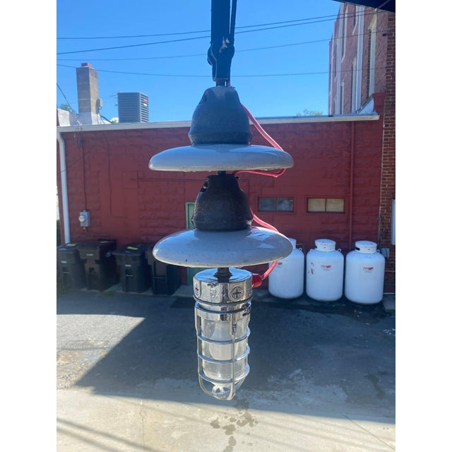 Mid-Century Modern Vintage Upcycled Outdoor Insulator Pilon Lighting For Sale - Image 3 of 4